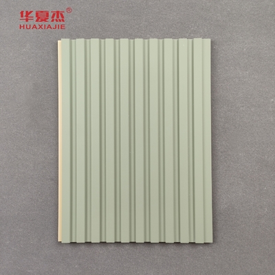 Panel de pared de WPC de fluido verde a prueba de humedad Panel de pared de PVC duradero para decoración de interiores
