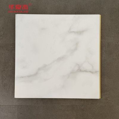 Panel de pared de Wpc de mármol blanco de alta calidad 600x9mm Panel de Wpc laminado a prueba de agua fácil de limpiar