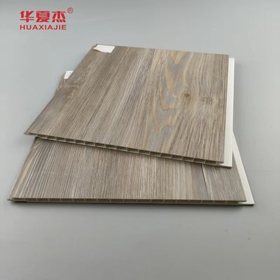 Buen precio Panel de pared de PVC de 250 mm de ancho, veta de madera, paneles decorativos de PVC, PVC para interiores en línea