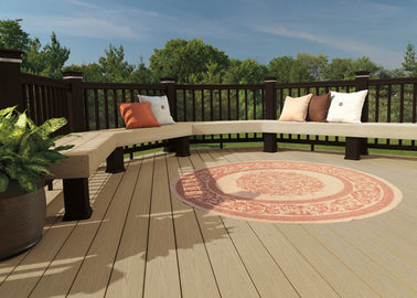 Buen precio Decking compuesto impermeable del roble WPC reciclable con las cubiertas de la coextrusión en línea
