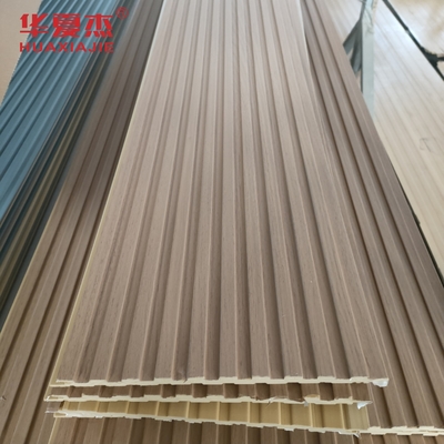 Panel de pared de color de madera WPC Panel de decoración de interiores Paredes Edificio de vivienda