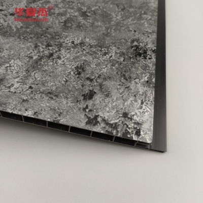 Panel negro de alto brillo con patrón de halo de sliver Paneles de pared de PVC de diseño de lujo Panel de PVC para la decoración del hogar