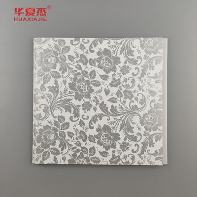 Venta caliente de diseño floral de panel de pared de PVC estilo country textura helada panel de PVC laminado para decoración de paredes