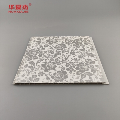 Venta caliente de diseño floral de panel de pared de PVC estilo country textura helada panel de PVC laminado para decoración de paredes