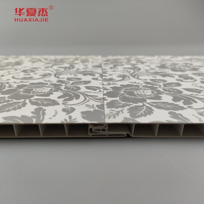 Venta caliente de diseño floral de panel de pared de PVC estilo country textura helada panel de PVC laminado para decoración de paredes