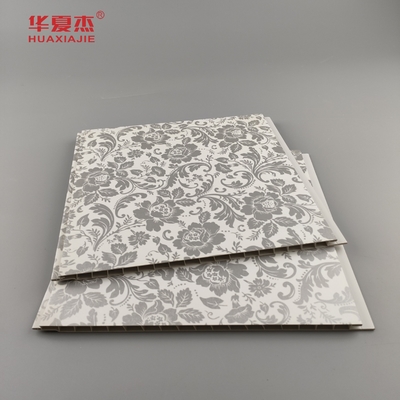 Venta caliente de diseño floral de panel de pared de PVC estilo country textura helada panel de PVC laminado para decoración de paredes