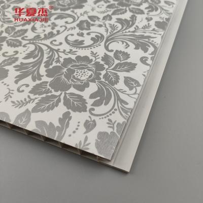 Venta caliente de diseño floral de panel de pared de PVC estilo country textura helada panel de PVC laminado para decoración de paredes