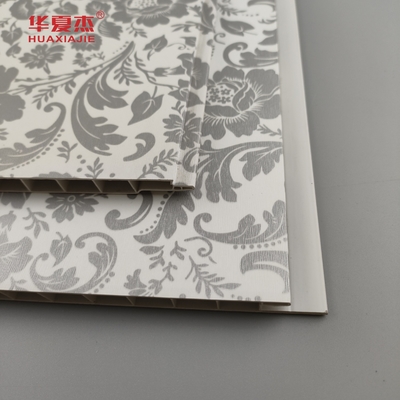 Venta caliente de diseño floral de panel de pared de PVC estilo country textura helada panel de PVC laminado para decoración de paredes