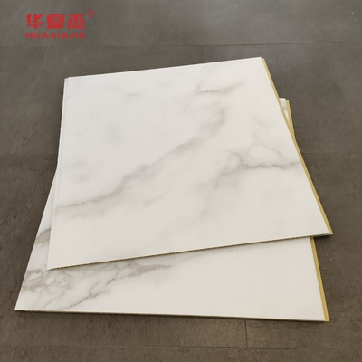 Panel de pared de Wpc de mármol blanco de alta calidad 600x9mm Panel de Wpc laminado a prueba de agua fácil de limpiar