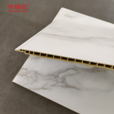 Panel de pared de Wpc de mármol blanco de alta calidad 600x9mm Panel de Wpc laminado a prueba de agua fácil de limpiar