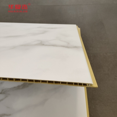 Panel de pared de Wpc de mármol blanco de alta calidad 600x9mm Panel de Wpc laminado a prueba de agua fácil de limpiar