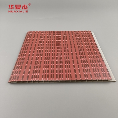 Moderno diseño panel de pared de pvc laminado panel de pvc wpc gris y rojo para decoración de hoteles