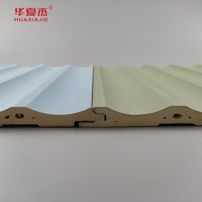 Panel de pared laminado de Wpc Panel de PVC laminado verde azul Decoración de edificios