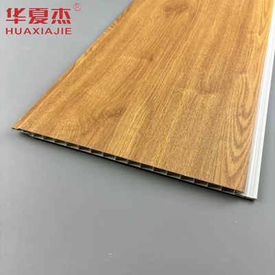 Venta al por mayor Naturaleza Madera Color Impermeable Pared Panel de PVC Material de decoración de edificios