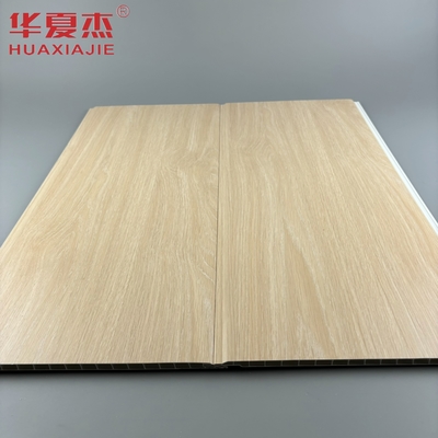 Moderno diseño de color roble panel de pared de PVC en forma de U panel interior de PVC material de construcción a prueba de humedad