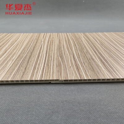 Panel de pared de PVC laminado de diseño moderno de 250x5mm Panel de granos de madera de PVC para decoración del salón
