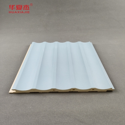 Paneles huecos en forma de U Panel de pared de WPC Decoración de tablero azul