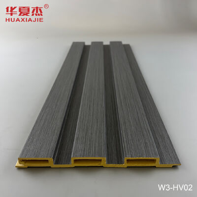 Calidad Panel de pared acanalado WPC gris oscuro a prueba de humedad y duradero con superficie plana para decoración de paredes Fábrica